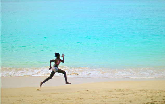 beach running