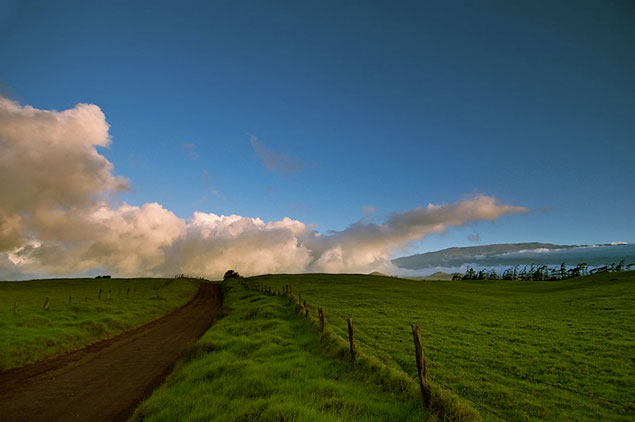 Mana Road and view of Mauna Kea Mountain